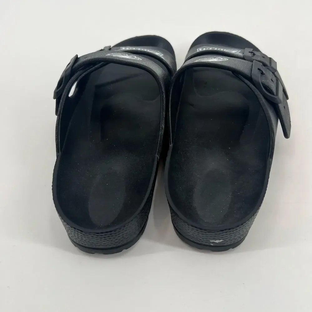 Men's black Philadelphia Eagles slide on sandals logo spell out NFL men's 7-8